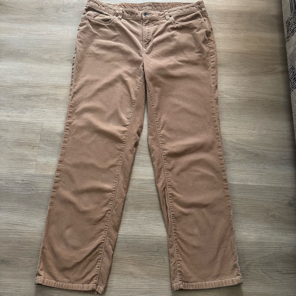 Women’s Lands End Midrise Straight Khaki Corduroy Pants 16W